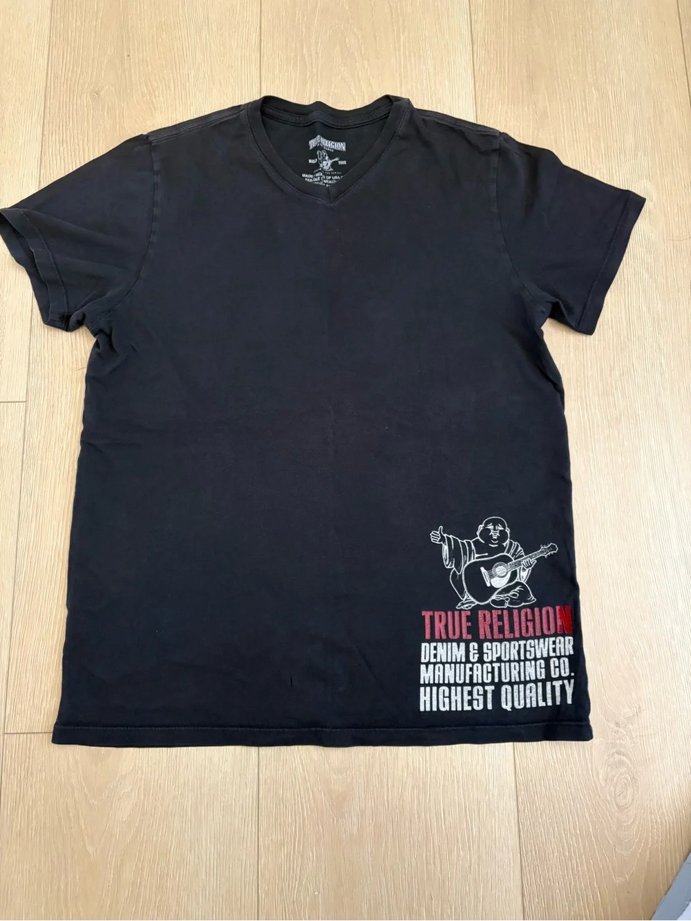 True Religion Black Short-Sleeve Logo Graphic Tee